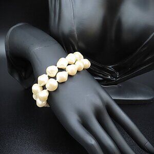 Double Strand Faux Pearl Bracelet